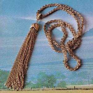 Long Art Nouveau inspired Tassel Necklace